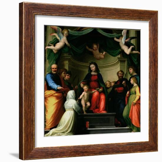 The Mystic Marriage of St. Catherine of Siena with Saints, 1511-Fra Bartolommeo-Framed Giclee Print