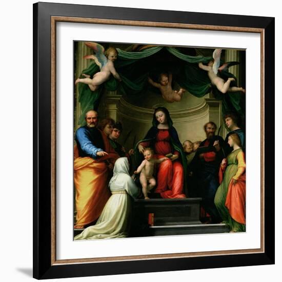 The Mystic Marriage of St. Catherine of Siena with Saints, 1511-Fra Bartolommeo-Framed Giclee Print