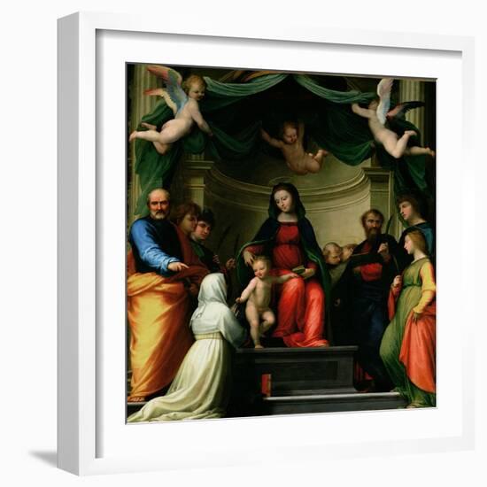 The Mystic Marriage of St. Catherine of Siena with Saints, 1511-Fra Bartolommeo-Framed Giclee Print