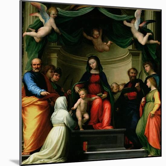 The Mystic Marriage of St. Catherine of Siena with Saints, 1511-Fra Bartolommeo-Mounted Giclee Print