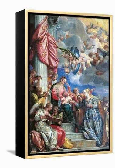 The Mystic Marriage of St Catherine-Veronese-Framed Premier Image Canvas