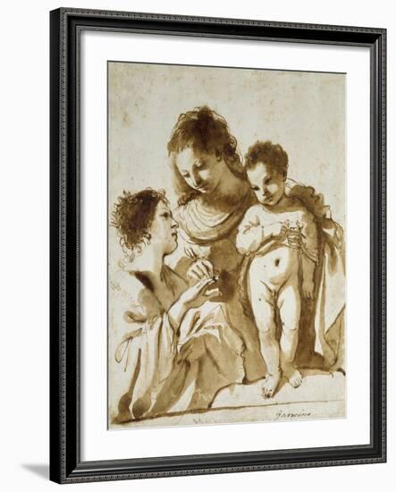 The Mystic Marriage of St Catherine-Guercino-Framed Giclee Print