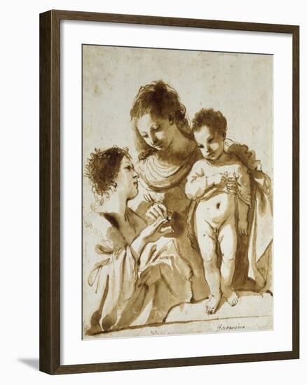 The Mystic Marriage of St Catherine-Guercino-Framed Giclee Print