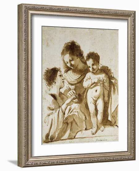 The Mystic Marriage of St Catherine-Guercino-Framed Giclee Print
