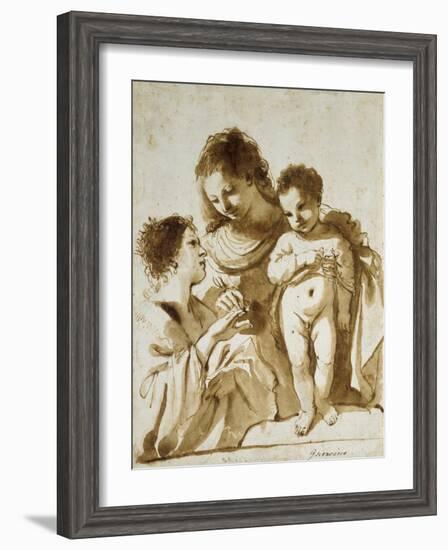 The Mystic Marriage of St Catherine-Guercino-Framed Giclee Print