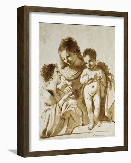 The Mystic Marriage of St Catherine-Guercino-Framed Giclee Print