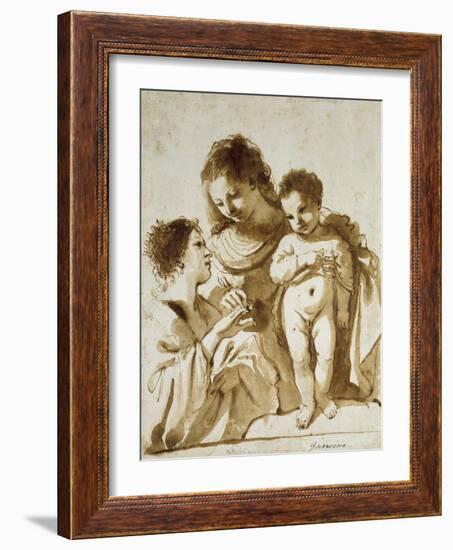 The Mystic Marriage of St Catherine-Guercino-Framed Giclee Print