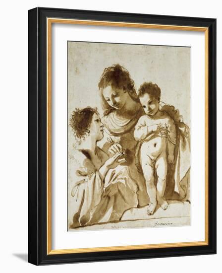 The Mystic Marriage of St Catherine-Guercino-Framed Giclee Print