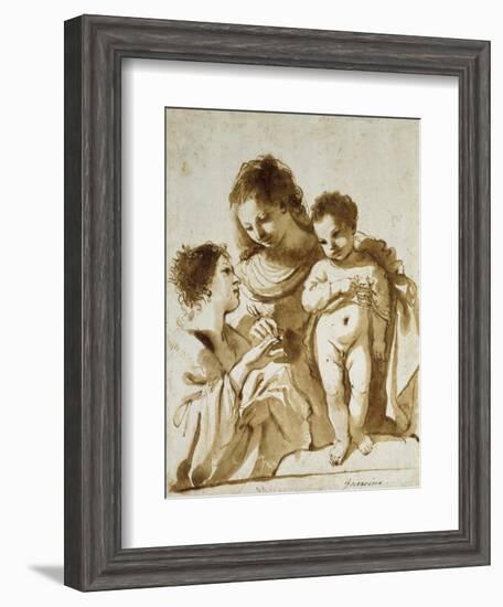 The Mystic Marriage of St Catherine-Guercino-Framed Giclee Print