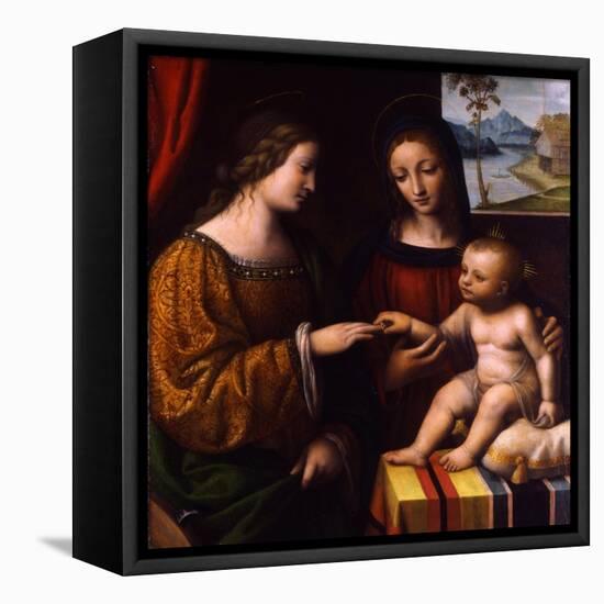 The Mystical Marriage of Saint Catherine, C. 1520-Bernardino Luini-Framed Premier Image Canvas