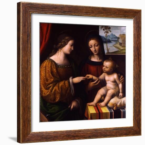 The Mystical Marriage of Saint Catherine, C. 1520-Bernardino Luini-Framed Giclee Print