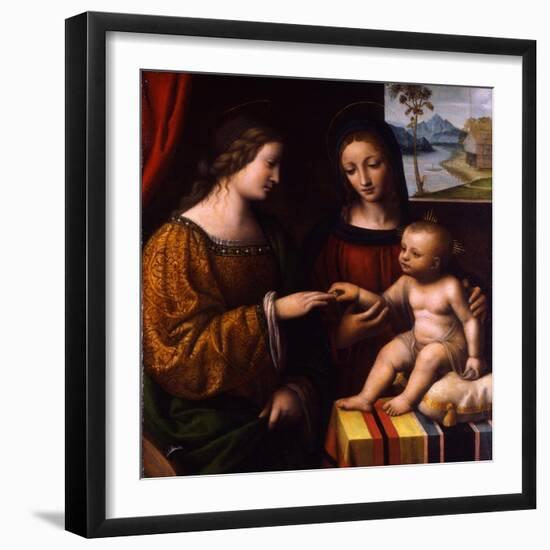 The Mystical Marriage of Saint Catherine, C. 1520-Bernardino Luini-Framed Giclee Print