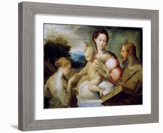 The Mystical Marriage of Saint Catherine, Late 1520S-Parmigianino-Framed Giclee Print