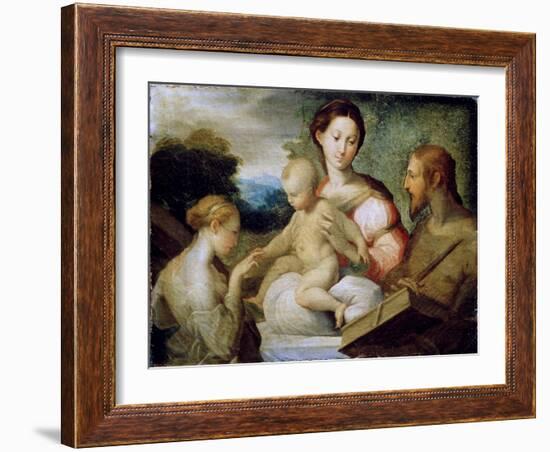 The Mystical Marriage of Saint Catherine, Late 1520S-Parmigianino-Framed Giclee Print
