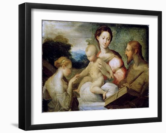 The Mystical Marriage of Saint Catherine, Late 1520S-Parmigianino-Framed Giclee Print