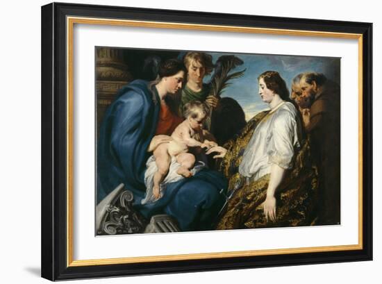 The Mystical Marriage of Saint Catherine-Sir Anthony Van Dyck-Framed Giclee Print