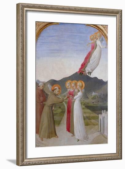 The Mystical Marriage of St. Francis of Assisi, 1444-Sassetta-Framed Giclee Print