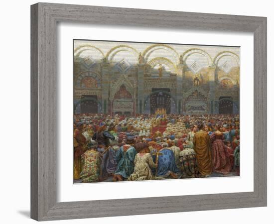 The Mystical Wedding Between the Bishop and the Abbess of Pistoia-Kristian Zahrtmann-Framed Giclee Print