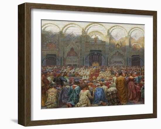 The Mystical Wedding Between the Bishop and the Abbess of Pistoia-Kristian Zahrtmann-Framed Giclee Print