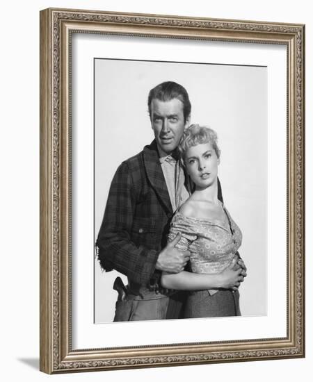 THE NAKED SPUR, 1953 directed by ANTHONY MANN James Stewart and Janet Leigh (b/w photo)-null-Framed Photo