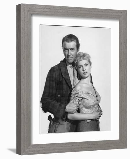 THE NAKED SPUR, 1953 directed by ANTHONY MANN James Stewart and Janet Leigh (b/w photo)-null-Framed Photo