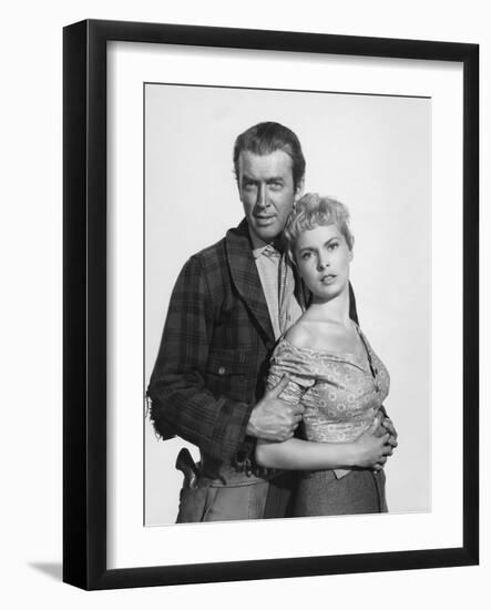 THE NAKED SPUR, 1953 directed by ANTHONY MANN James Stewart and Janet Leigh (b/w photo)-null-Framed Photo