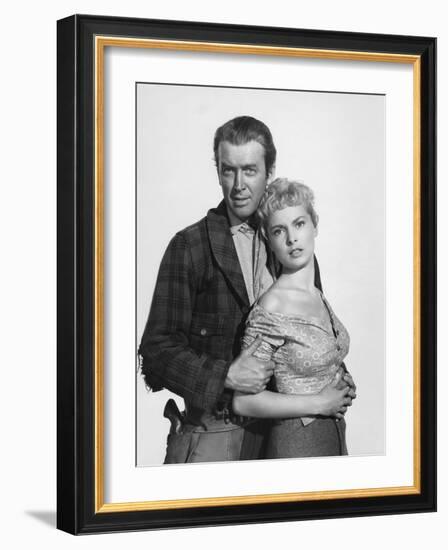 THE NAKED SPUR, 1953 directed by ANTHONY MANN James Stewart and Janet Leigh (b/w photo)-null-Framed Photo