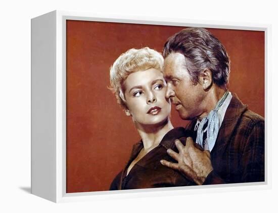 THE NAKED SPUR, 1953 directed by ANTHONY MANN Janet Leigh and James Stewart (photo)-null-Framed Stretched Canvas