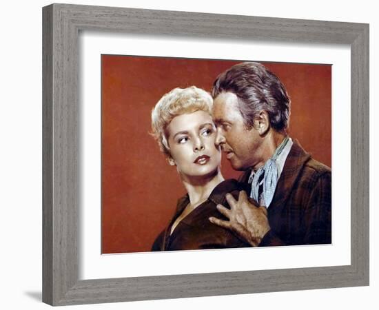 THE NAKED SPUR, 1953 directed by ANTHONY MANN Janet Leigh and James Stewart (photo)-null-Framed Photo