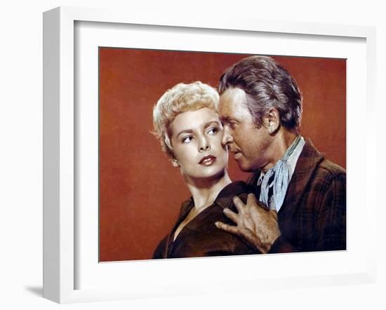 THE NAKED SPUR, 1953 directed by ANTHONY MANN Janet Leigh and James Stewart (photo)-null-Framed Photo