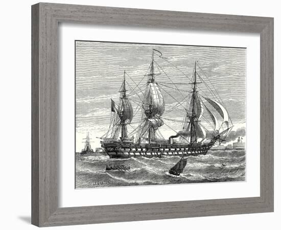 The 'Napoleon' French Steam-Propelled Warship Launched in 1849-null-Framed Giclee Print