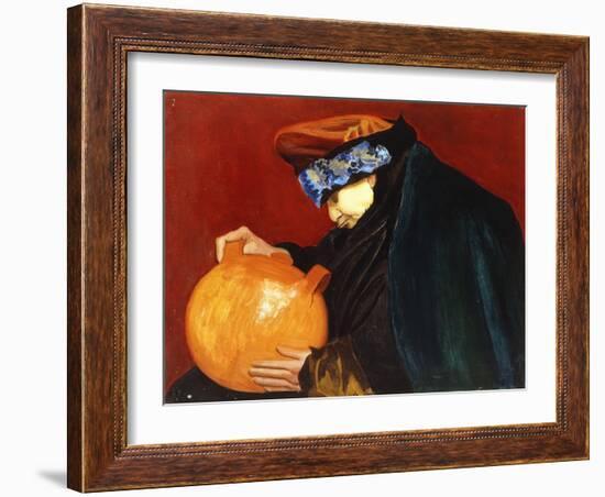 The Napping Woman, (Oil on Canvas)-Joseph Stella-Framed Giclee Print