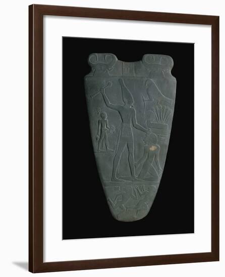 The Narmer Palette (Reverse), a Late Pre-Dynastic Schist Ceremonial Palette-null-Framed Giclee Print