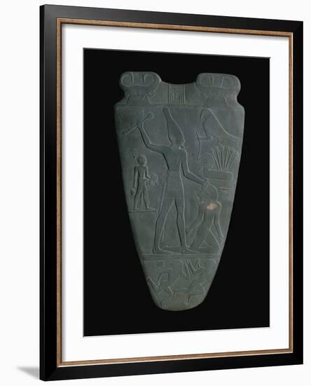 The Narmer Palette (Reverse), a Late Pre-Dynastic Schist Ceremonial Palette-null-Framed Giclee Print