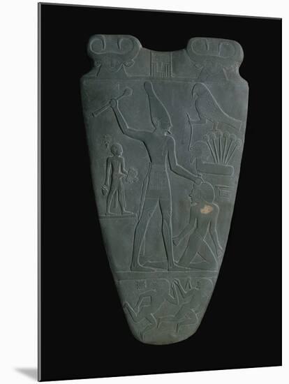 The Narmer Palette (Reverse), a Late Pre-Dynastic Schist Ceremonial Palette-null-Mounted Giclee Print