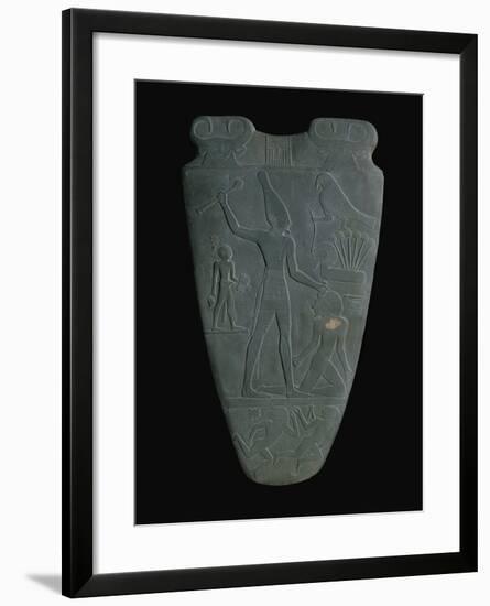 The Narmer Palette (Reverse), a Late Pre-Dynastic Schist Ceremonial Palette-null-Framed Giclee Print