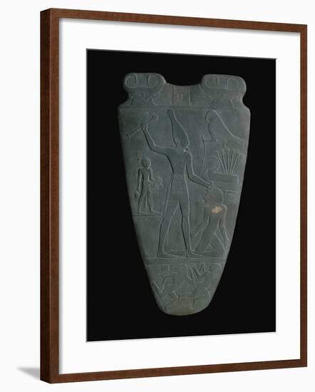 The Narmer Palette (Reverse), a Late Pre-Dynastic Schist Ceremonial Palette-null-Framed Giclee Print