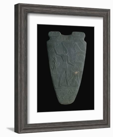 The Narmer Palette (Reverse), a Late Pre-Dynastic Schist Ceremonial Palette-null-Framed Giclee Print