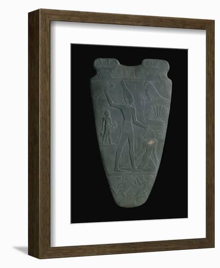 The Narmer Palette (Reverse), a Late Pre-Dynastic Schist Ceremonial Palette-null-Framed Giclee Print