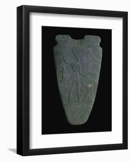 The Narmer Palette (Reverse), a Late Pre-Dynastic Schist Ceremonial Palette-null-Framed Giclee Print