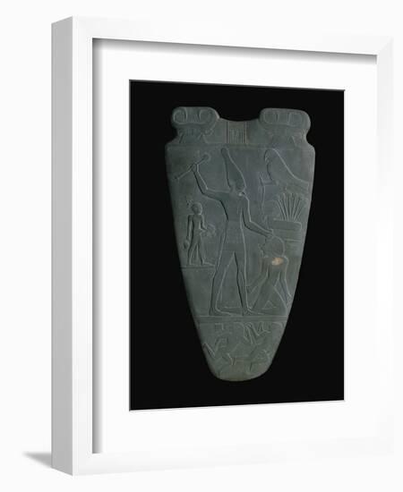 The Narmer Palette (Reverse), a Late Pre-Dynastic Schist Ceremonial Palette-null-Framed Giclee Print