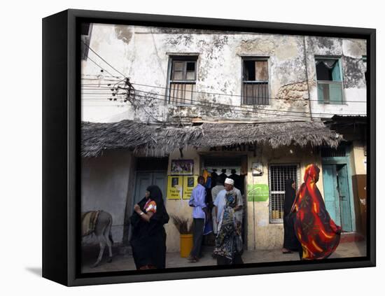 The Narrow Streets of Lamu Town, Lamu, Kenya, East Africa, Africa-Andrew Mcconnell-Framed Premier Image Canvas