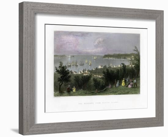 The Narrows as Seen from Staten Island, New York, USA, 1837-E Finden-Framed Giclee Print