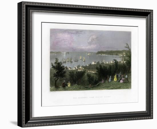 The Narrows as Seen from Staten Island, New York, USA, 1837-E Finden-Framed Giclee Print