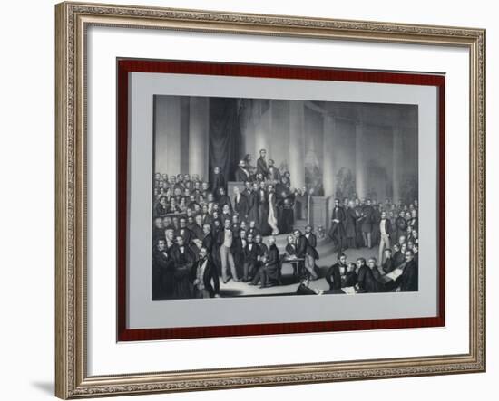 The National Assembly in Paulskirche, Frankfurt Am Main, Engraved by Eduard Meyer and Gerhard…-Paul Buerde-Framed Giclee Print