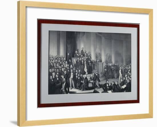 The National Assembly in Paulskirche, Frankfurt Am Main, Engraved by Eduard Meyer and Gerhard…-Paul Buerde-Framed Giclee Print