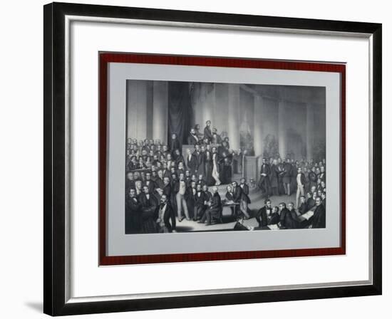 The National Assembly in Paulskirche, Frankfurt Am Main, Engraved by Eduard Meyer and Gerhard…-Paul Buerde-Framed Giclee Print