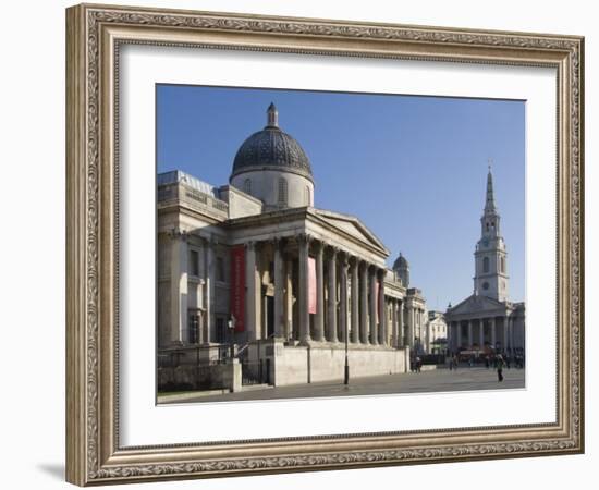 The National Gallery and St. Martins in the Fields, Trafalgar Square, London-James Emmerson-Framed Photographic Print