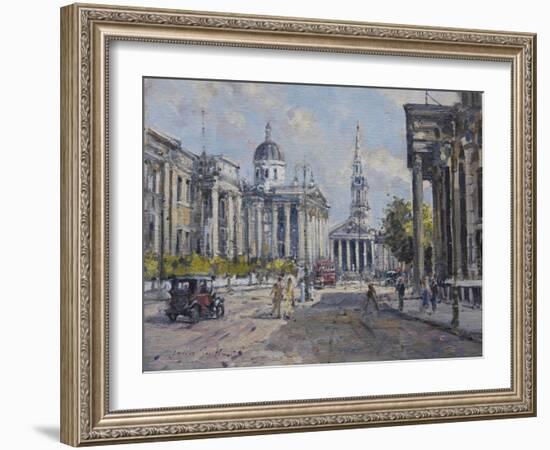 The National Gallery - Trafalgar Square in About 1920, 2008-John Sutton-Framed Giclee Print