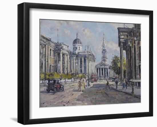 The National Gallery - Trafalgar Square in About 1920, 2008-John Sutton-Framed Giclee Print